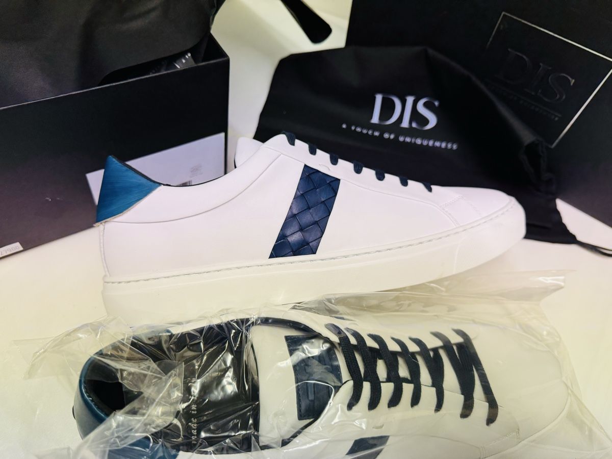 Scarpe da uomo: Baskets DIS blanches/bleu marine T44 neuves – Nuovo e nell'imballaggio originale da Brügg BE venduto da Goob 3