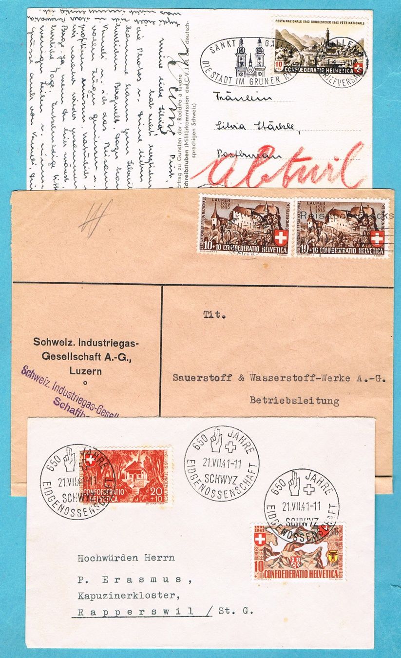 Tous les timbres: 7 Belege Pro Patria ab Fr.1! – D'occasion à Seedorf par Carabella3 3
