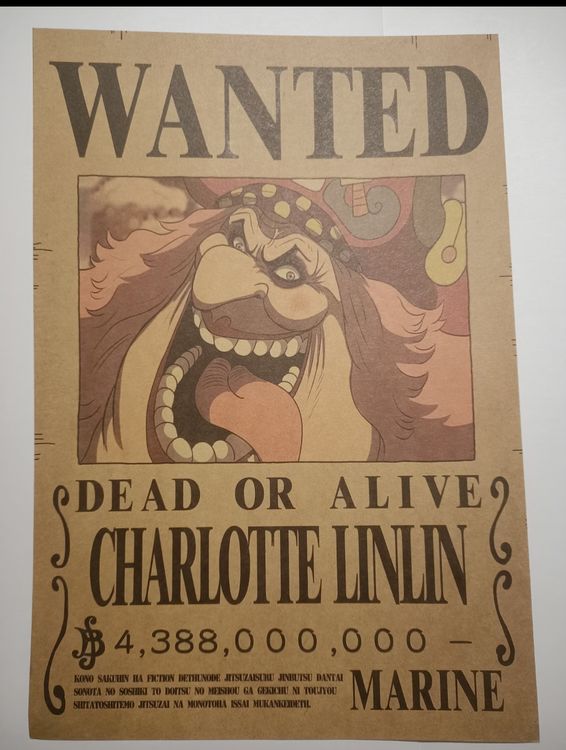 Poster Wanted Charlotte Linlin One Piece neuf | Kaufen auf Ricardo
