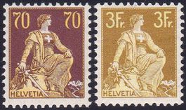 1908/25, Helvetia mit Schwert, postfrische Serie,