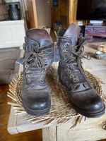 Damen Stiefel Leder braun mit Schnallen und Ösen gebraucht