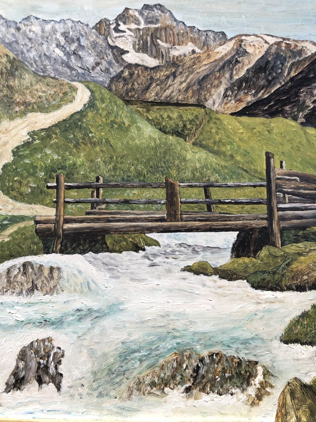 Dipinti: Gemälde - Bergpanorama - Öl auf Platte - E.Geissberger – Usato da Schaffhausen venduto da durruti 2