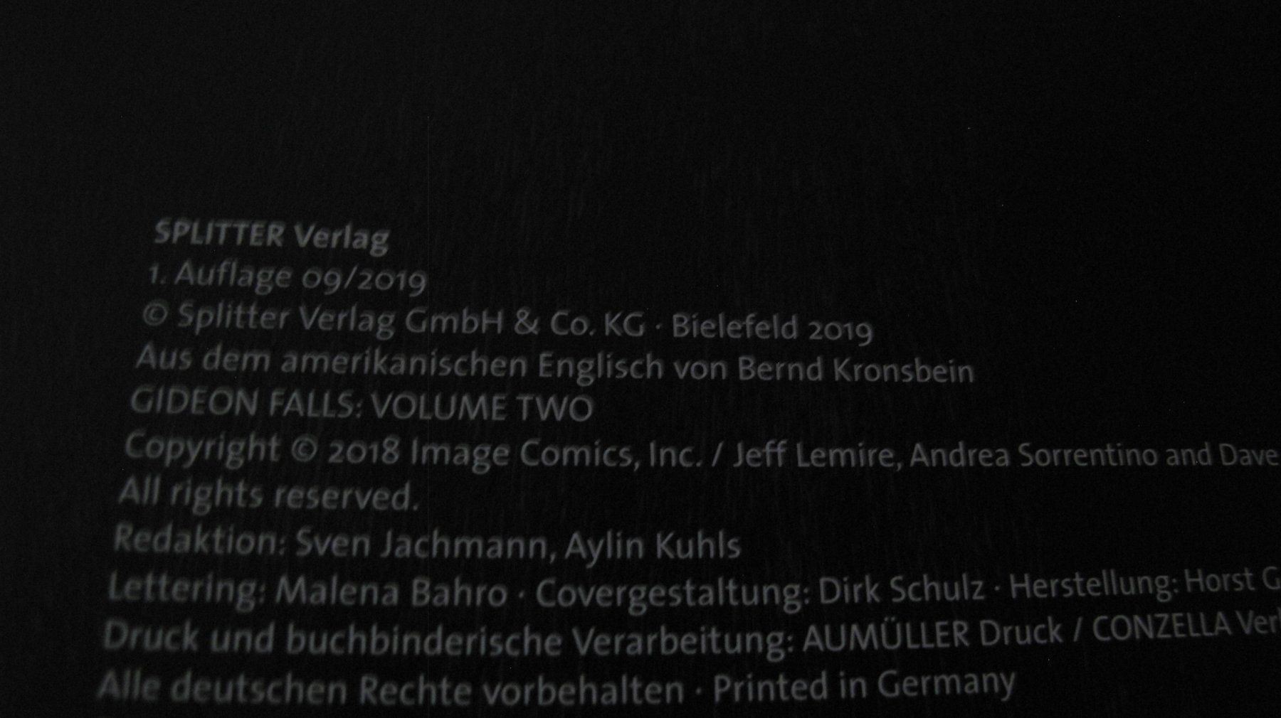 Fumetti: Gideon Falls /Band:2 - Erbsünden – Nuovo (secondo la descrizione) da Berg TG venduto da Volker-Kampfgarten 1