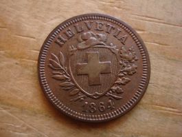 (K1) 1 Rappen 1864 VZ+