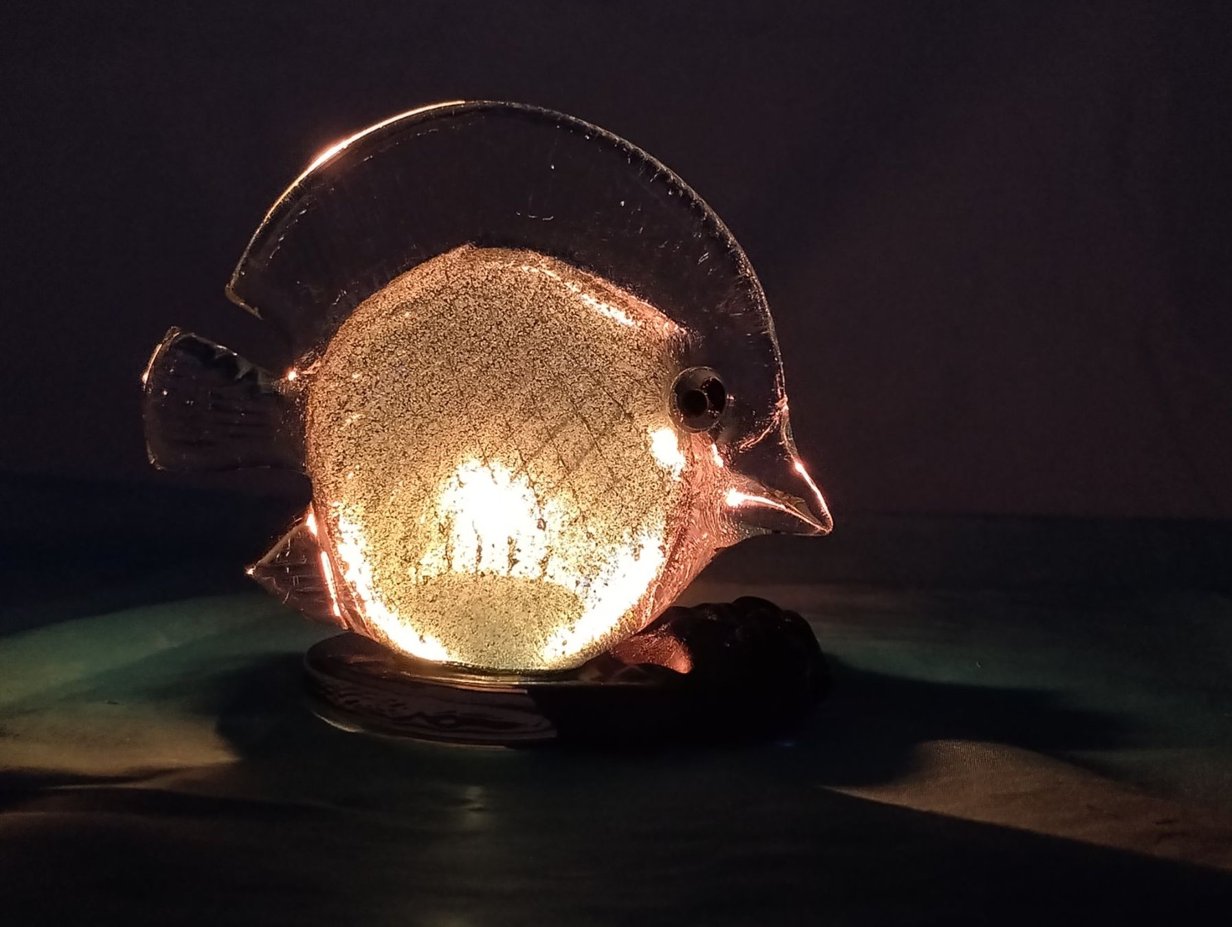 Partylite Portacandele: Teelichthalter PartyLite Fisch, Glas – Usato da Bellach venduto da JingleCherry 6