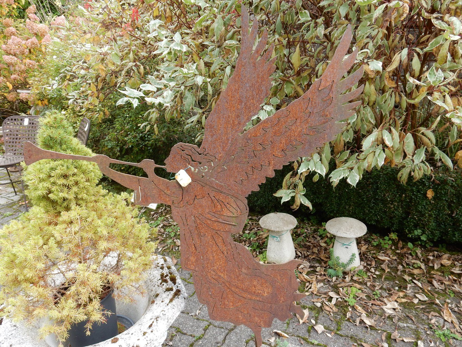 Figuren: Gartendeko Figur: grosser Engel mit Trompete - Rost – Neu (gemäss Beschreibung) aus Jona von simongarden 7