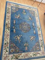 Handgeknüpfter China Orientteppich, blaue Rarität,  NP 2500