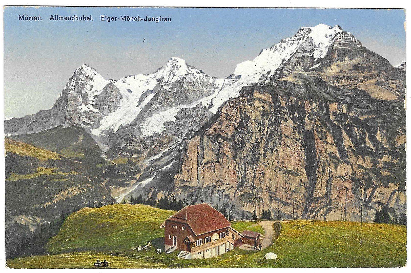 Ansichtskarten: Ancienne carte postale Mürren-Eiger-Mönch-Jungfrau – Gebraucht aus Tavannes von Zitume
