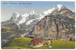 Ancienne carte postale Mürren-Eiger-Mönch-Jungfrau