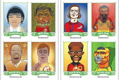 Carte collezionabili: Fussballhelden - Lenticular Postkarten Set  (64 Sticker's) – Nuovo e nell'imballaggio originale da St.Galllen venduto da elkaphone 1
