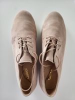 Gabor Damen Schnürschuhe Gr. 39 - hellbraunes/rosa Wildleder