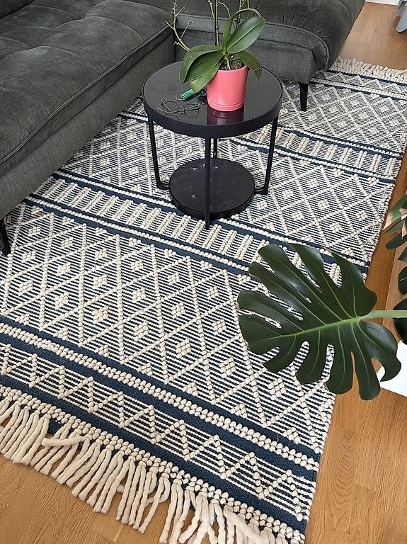 Ikea Teppiche: IKEA Teppich in Blau/Creme  moderner Boho-Look, neuwertig – Gebraucht aus Horw von MumfMufMuffin