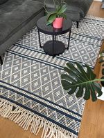 IKEA Teppich in Blau/Creme  moderner Boho-Look, neuwertig