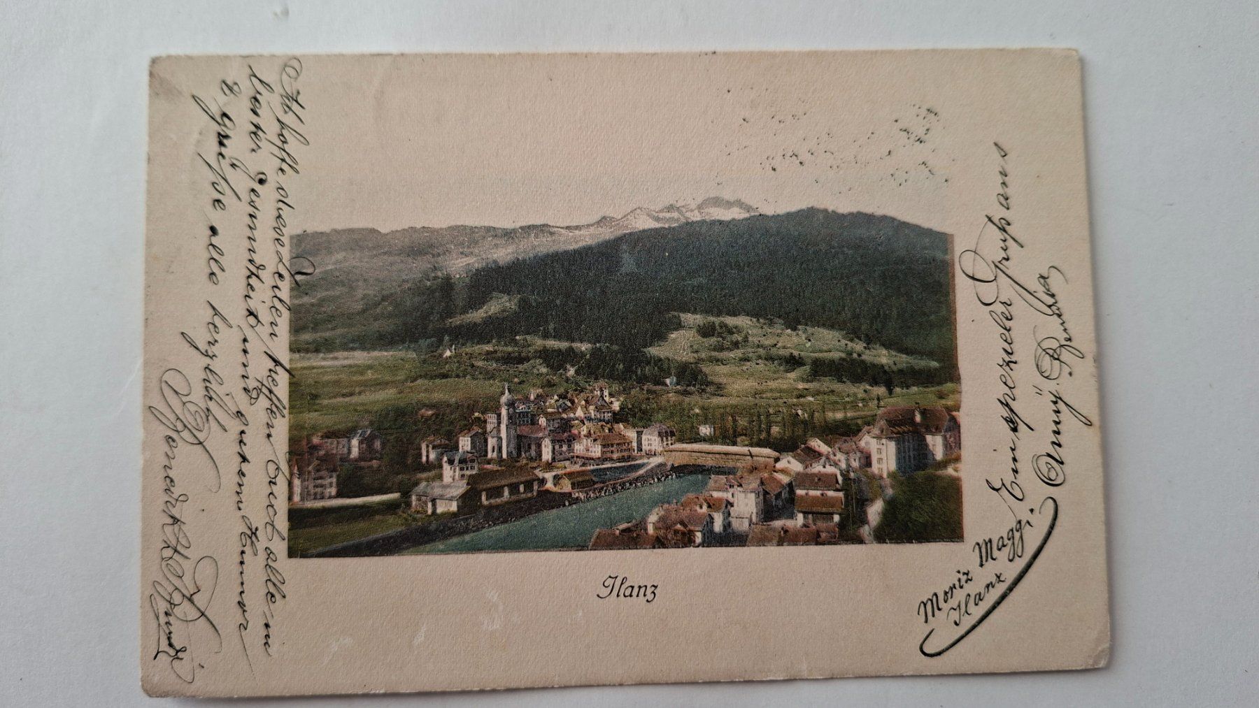 Cartoline postali: Alte Ansichtskarte Ilanz/GR, um 1910 – Usato da Opfikon venduto da Diversamente