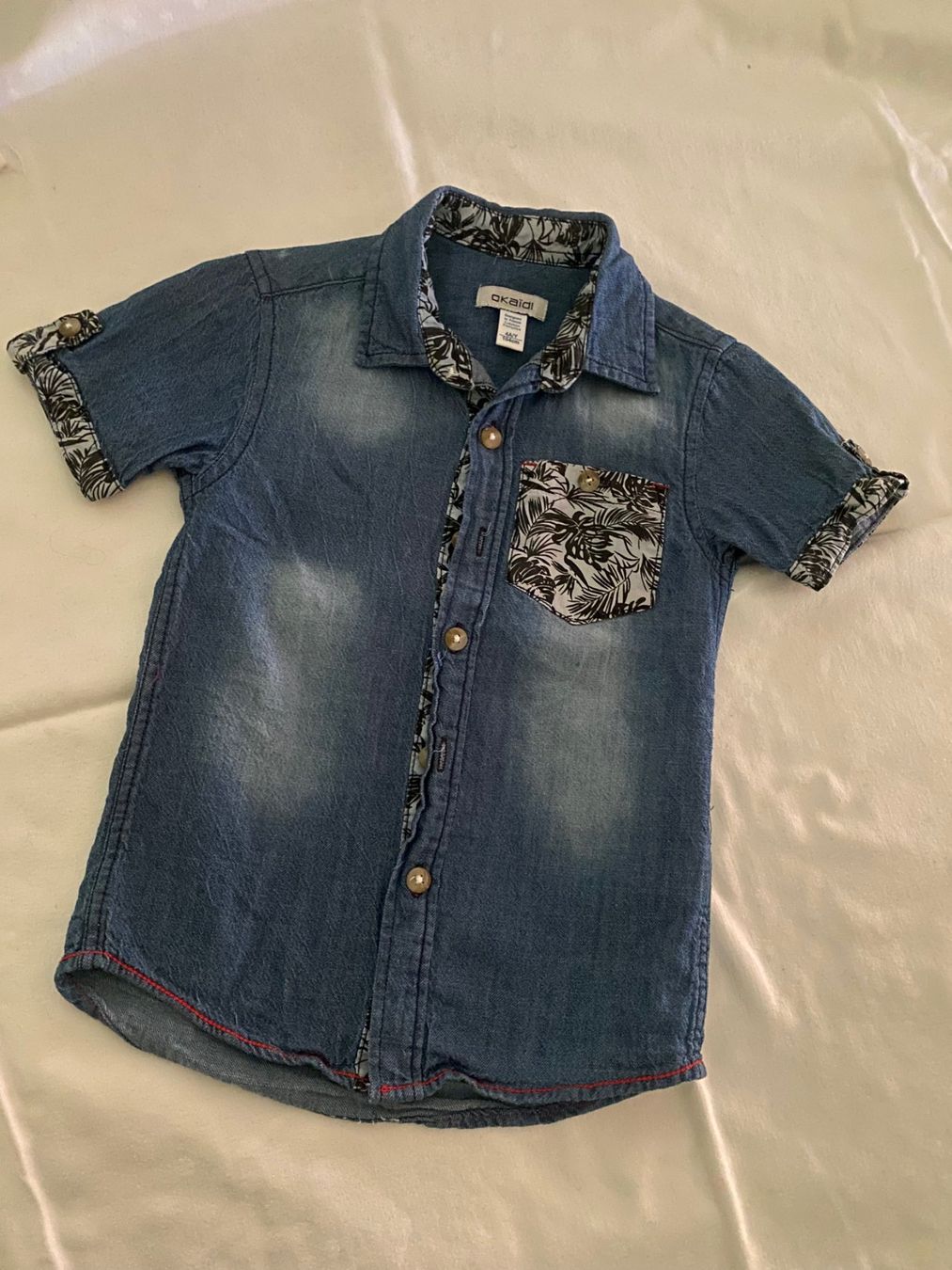 Okaidi Camicie, T-shirt & Polo: okaidi Jeans kurzarm Hemd Grösse 104 – Usato da Allenwinden venduto da Obalu 1