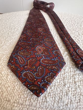 Krawatte Christian Dior Seide Paisley braun gemustert Herbst