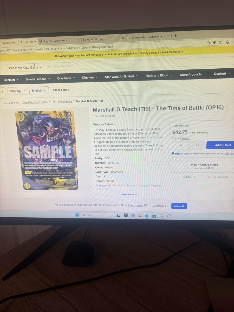 Bandai Carte collezionabili: SEC English M. Teach OP16-119 Mint – Nuovo (secondo la descrizione) da Kaltbrunn venduto da Mr_Alboss 3