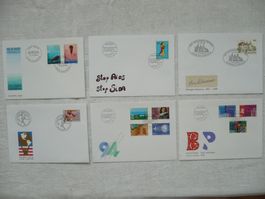 1994 6 FDC Sonder- & Europamarken SBK 855 - 864, 870 - 871