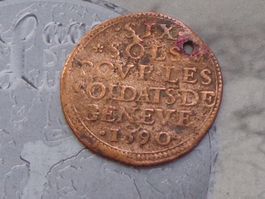 Canton de Genève 6 Sols 1590 (RARE)