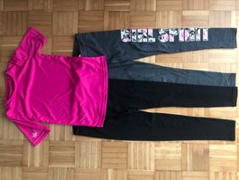 2 Sport-Leggins H&M + UPF Shirt Tribord Grösse 134 - P 3.40