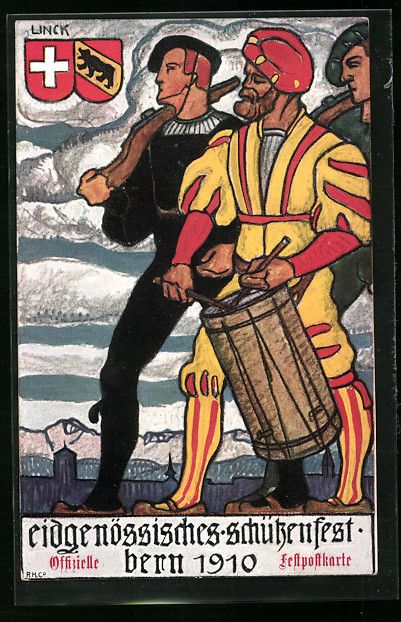 Cartoline postali: Bern, Eidg. Schützenfest 1910 – Usato da Berlin venduto da bartko-reher