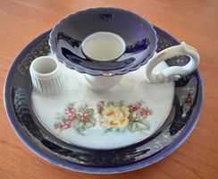 Antique bougeoir à main porcelaine