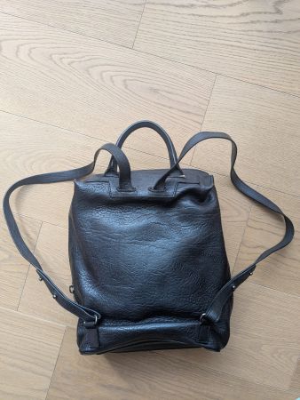 Black leather backpack AGL