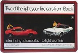 Blechschild-OPEL GT BUICK GS455 US CAR