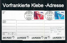 Vorfrankierte Adress-Kleber- Etiketten der Post Ausgabe 1994