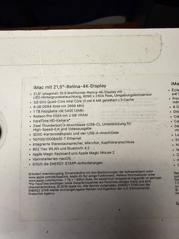 Apple PC: Apple iMac 21,5" - für Office/Internet – Usato da Wettingen venduto da cir_d7s6 4
