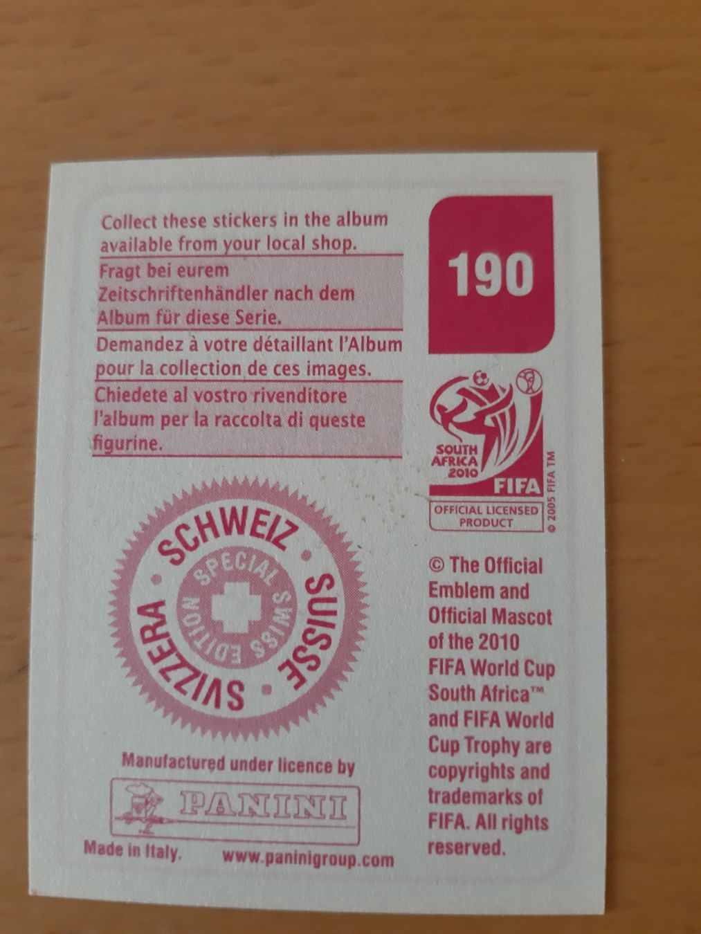 Panini Sammelbilder & Trading cards: Panini WM 2010 David Beckham ENG - Swiss Edition – Neu (gemäss Beschreibung) aus Ittigen von Footygol 1