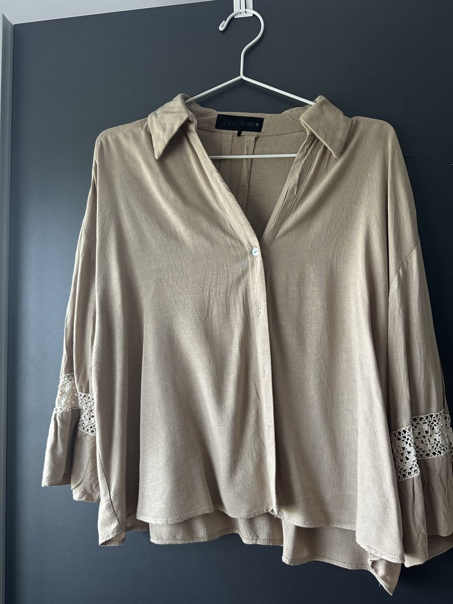 Zara Camicette: Zara Bluse Beige Gr. M mit Spitze - neu – Nuovo (secondo la descrizione) da Schwarzhäusern venduto da alenaner