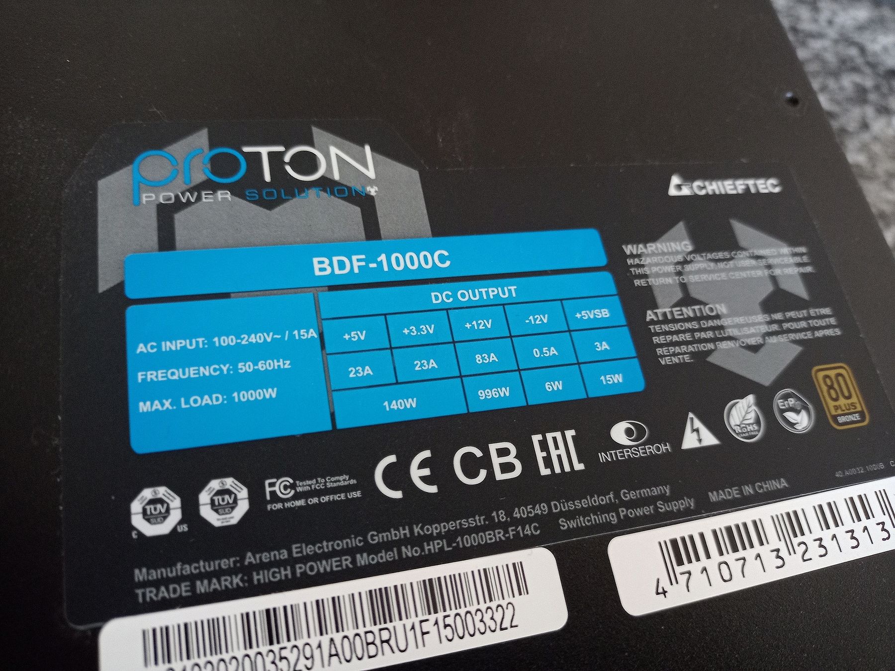 Caricabatterie: Proton BDF-1000C Netzteil – Usato da Buchs AG venduto da SellAndBuyX 5