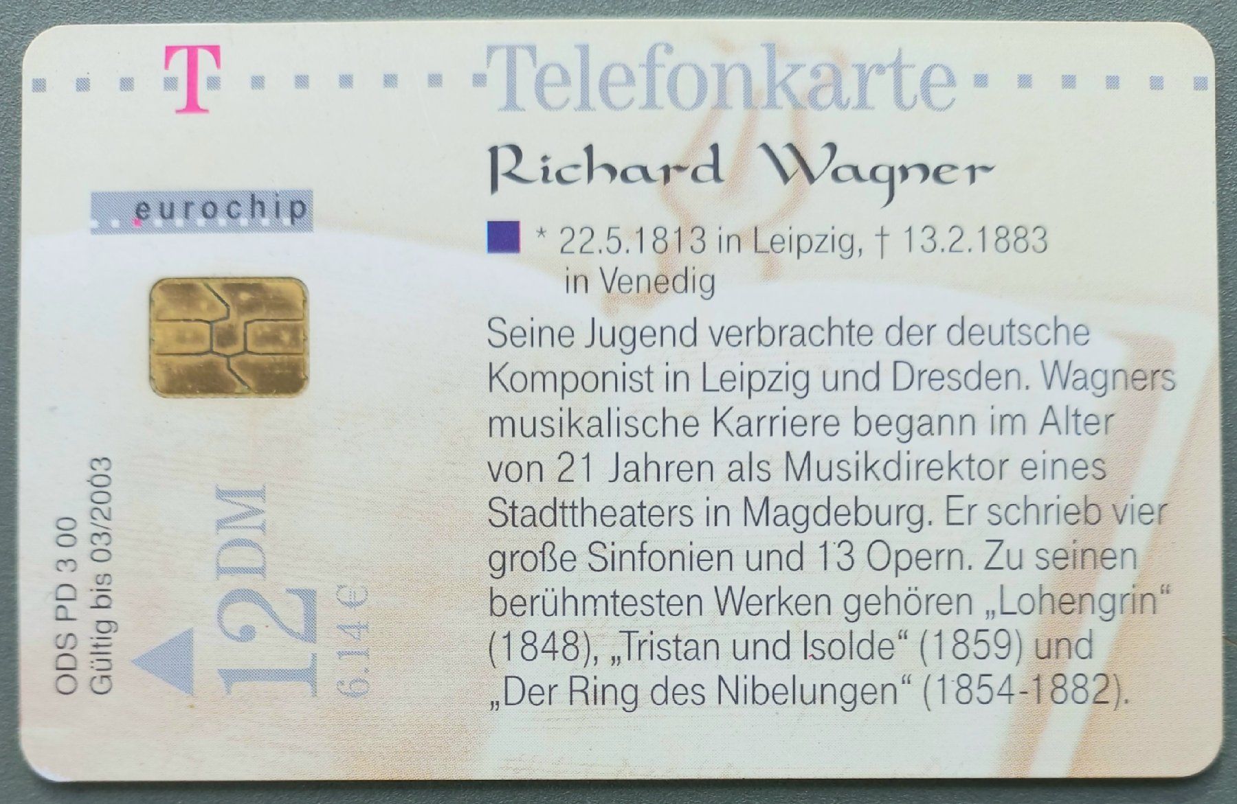 Schede telefoniche: Taxcard - Richard Wagner - D – Usato da Niederuzwil venduto da lubimaja 1