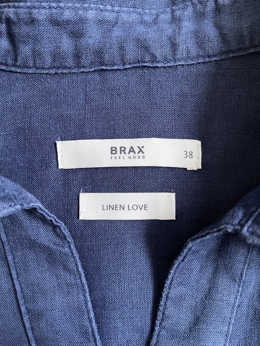 Brax Camicette: Brax Leinen Sommerbluse, Gr. 38, Dunkelblau – Usato da Zürich venduto da Kleanthy 2