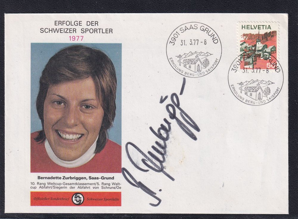 Erfolg d. CH Sportler 1977 / Signature Bernadette Zurbriggen Kaufen