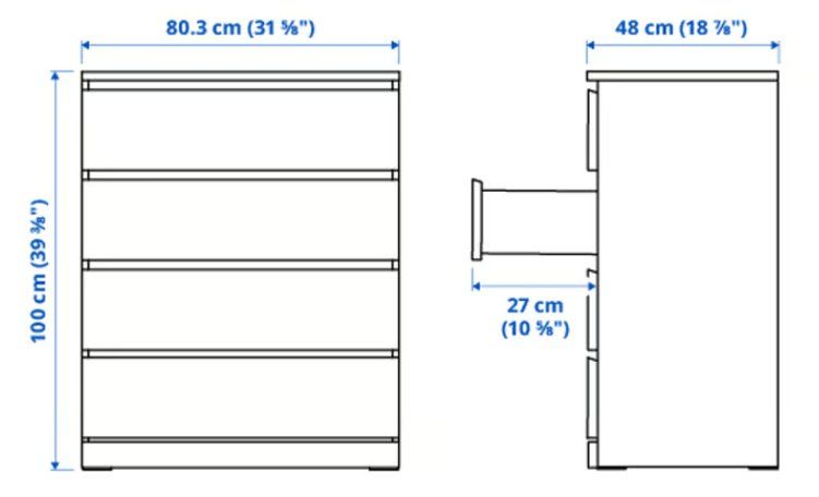 Ikea Cassettiere: IKEA MALM, Kommode 4 Schubladen weiss, 80x100cm – Usato da Zürich venduto da fbsm 9