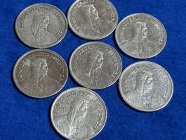 7 x 5.- franken alle 835 Silber, je 15 g, also total 105 gvo