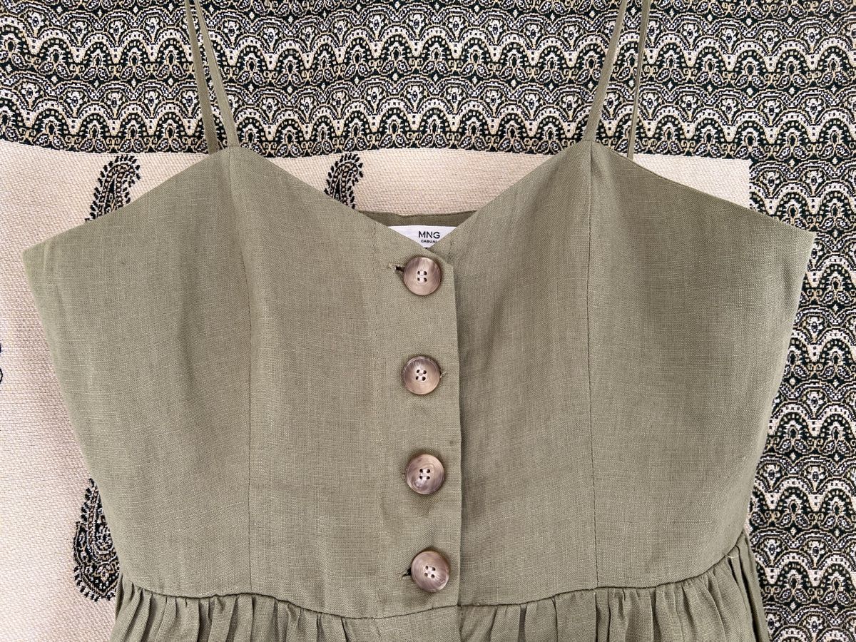Mango Vestiti: Leinenkleid, Mango Gr M, olivgrün – Nuovo (secondo la descrizione) da Mols venduto da AgaJ 1