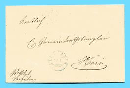 Faltbrief von Seegräben nach Höri 1871