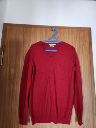 Pull Homme Monoprix Cachemire Rouge Taille L Défaut