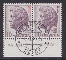 1946 BIE  ( D V )  Nr.22 Dienstmarke ein Paar Top gestempelt
