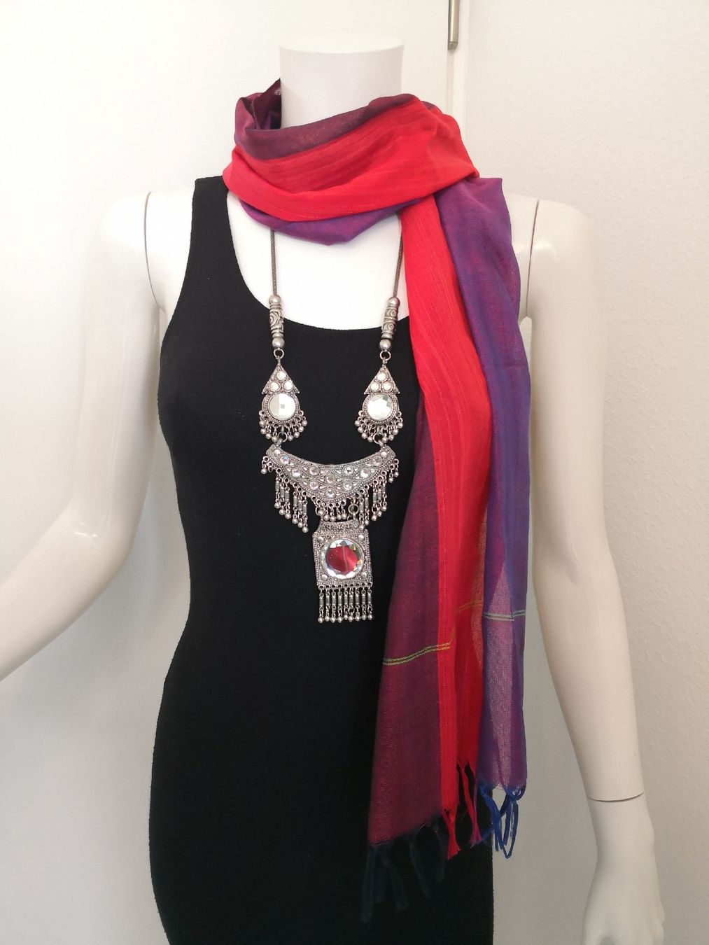 Foulards, Tücher & Schals: 🤩BOHO-CHIC SCHAL ROT-VIOLET NEU – Neu (gemäss Beschreibung) aus Olten von Naja-Twins-Twins