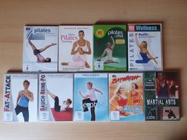 9 DVD Pilates, Gymnastik, Turnen, Workout