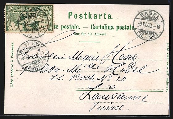Cartes postales: Litho Basel, Teilansicht, Centralbahnhof – D'occasion à Berlin par bartko-reher 1