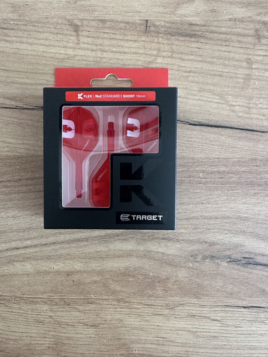 Freccette: Target K-Flex No2 Shape Nathan Aspinall Rot Short – Nuovo e nell'imballaggio originale da Samedan venduto da Petrus689