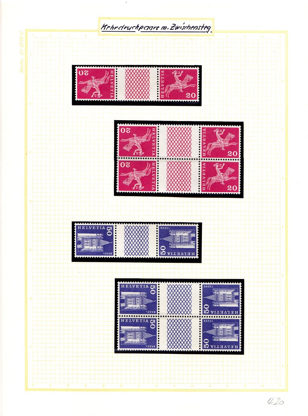 Tutti i francobolli: Briefmarken Schweiz: Kehrdrucke Dauermarken postfrisch – Nuovo (secondo la descrizione) da Rubigen venduto da OPERNFREUND 2