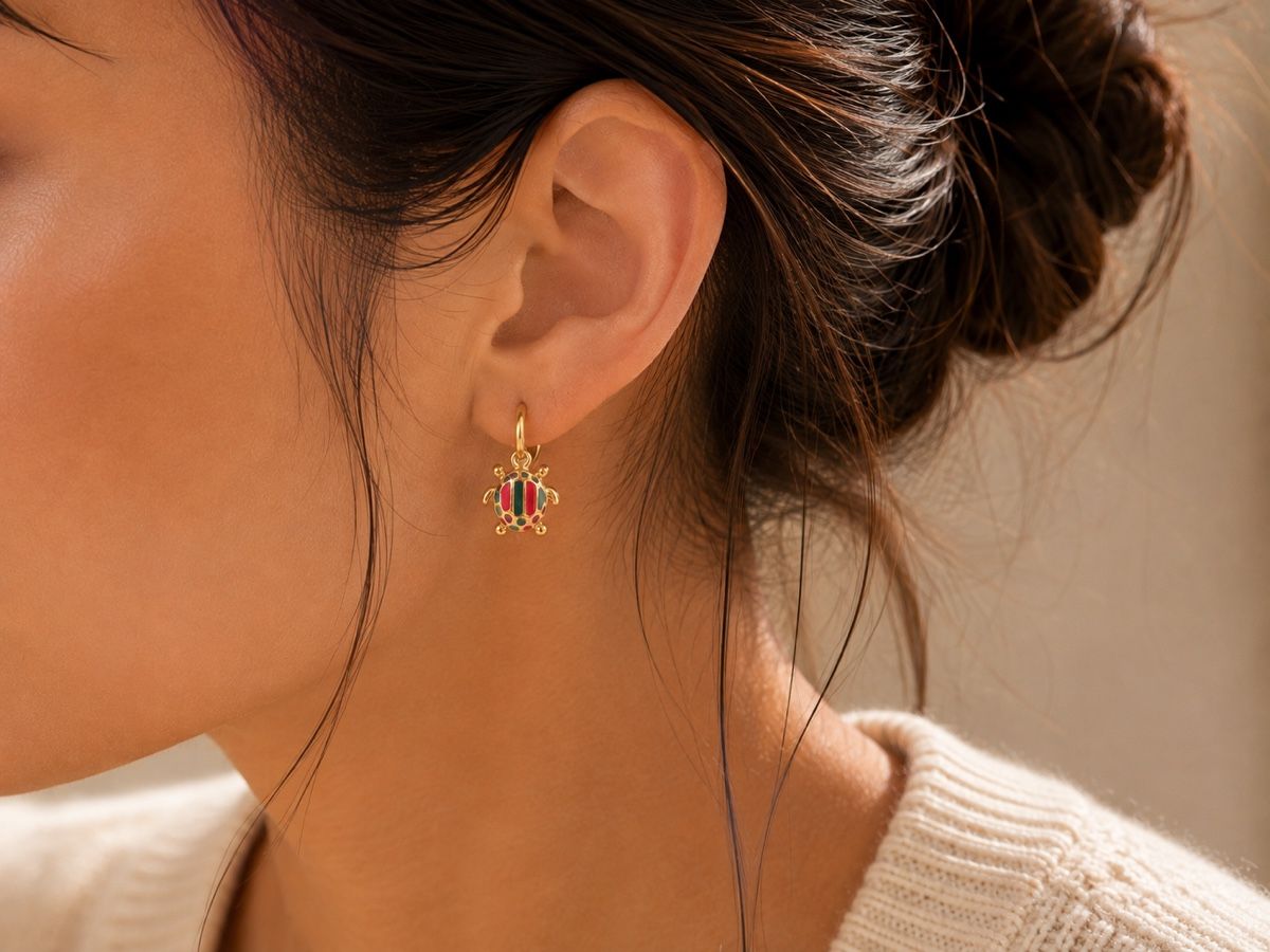 Boucles d'oreille: Turtle Hoops  – Neuf avec emballage d'origine à Zürich par MML 1