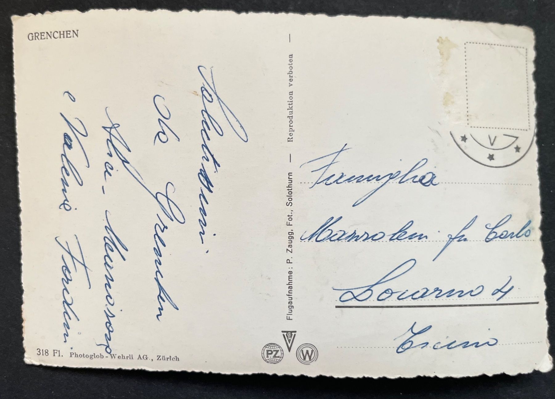 Cartoline postali: Grenchen/ Flugaufnahme ca. 1940 – Usato da Wabern venduto da DaxKarten-75 1