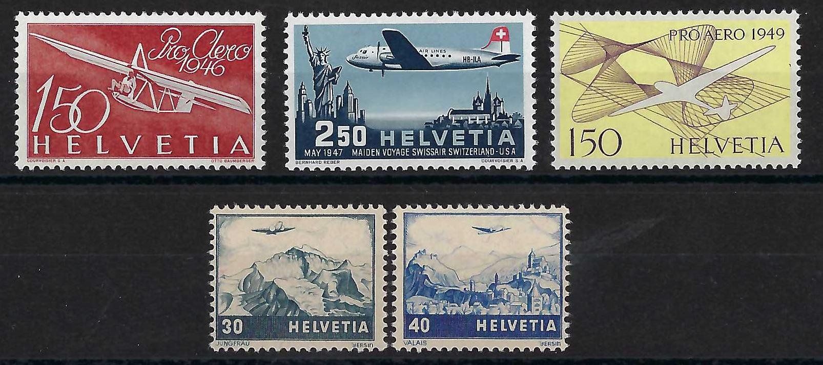 Tutti i francobolli: 1946 - 1948, POSTEN FLUGPOSTMARKEN **, SBK 250.-+ – Usato da Pura venduto da ulisse1957